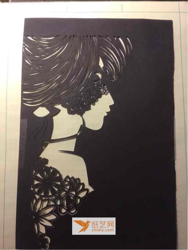 Paper cutting masked girl