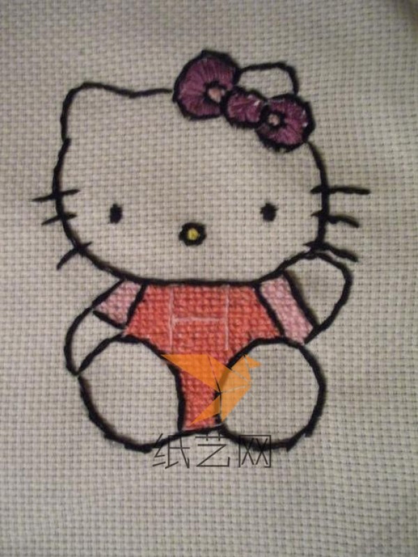 Cute cross stitch Hello Kitty making tutorial