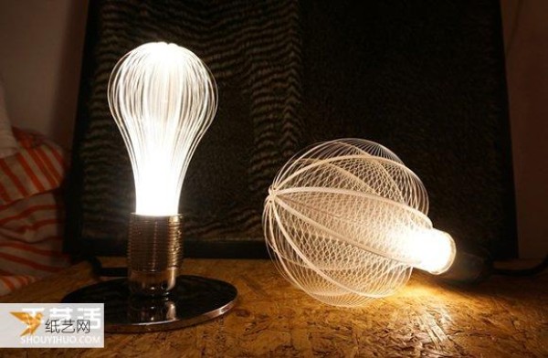 A completely different light bulb with a translucent design inspired by celestial bodies in the solar system