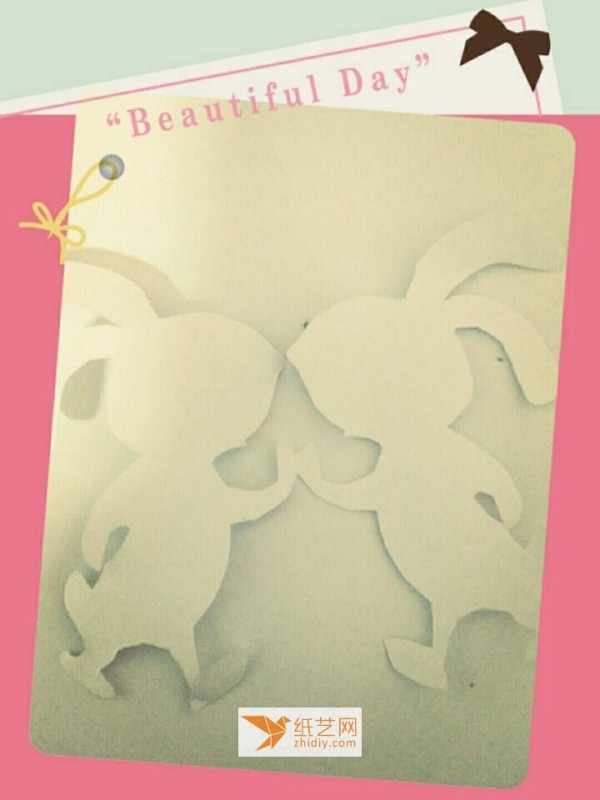 Cute and cute high five bunny paper cutting tutorial