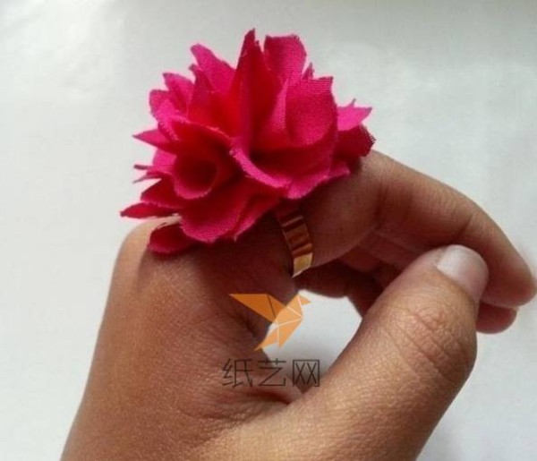 Korean style ring DIY fabric flower ring making tutorial