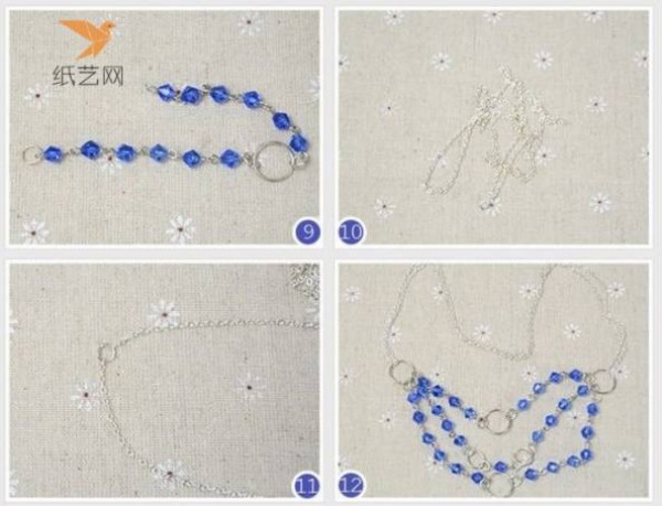 Beading tutorial Shuiguangshanseduyanjing beaded necklace making tutorial