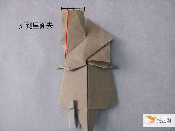 Tutorial on how to fold a very complicated standing three-dimensional paper rabbit