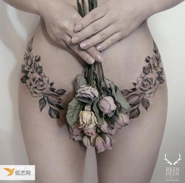 Baroque Flowers: Aesthetic Tattoos that Combine Clothing and Photography