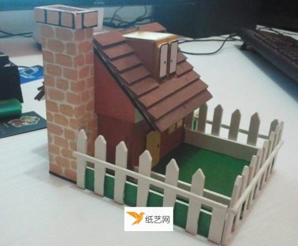 Make a beautiful house model with a yard using PVC boards