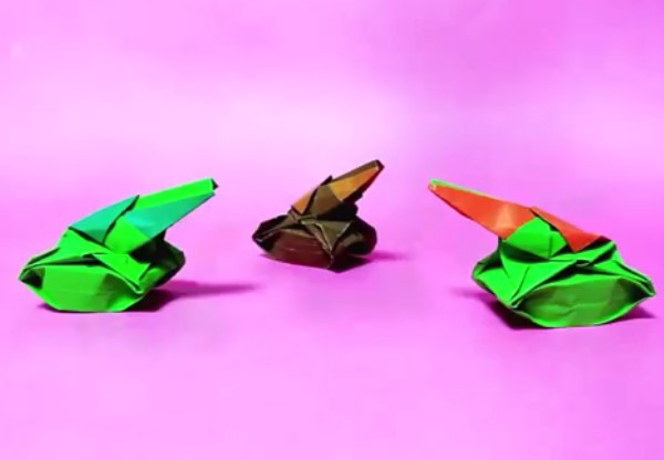 Origami video tutorial for three-dimensional cute origami tank