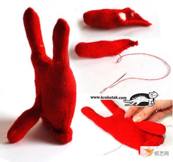 A step-by-step illustration of the process of making a cute-looking glove puppet