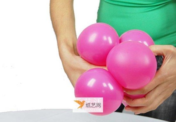 Step by step tutorial on how to make cute pink pig balloons