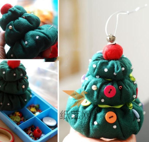 Tutorial on how to make a cute Christmas tree made of non-woven fabrics