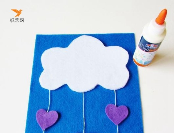 Tutorial on how to make small cloud decorations made of non-woven fabrics