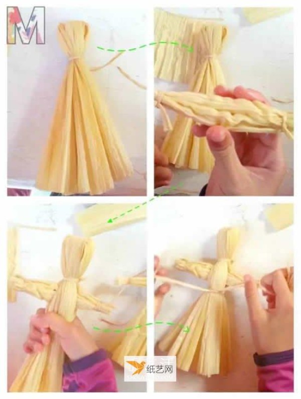 Use corn leaves to make various handcrafts