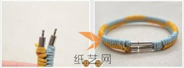 Beautiful two-color bracelet weaving tutorial