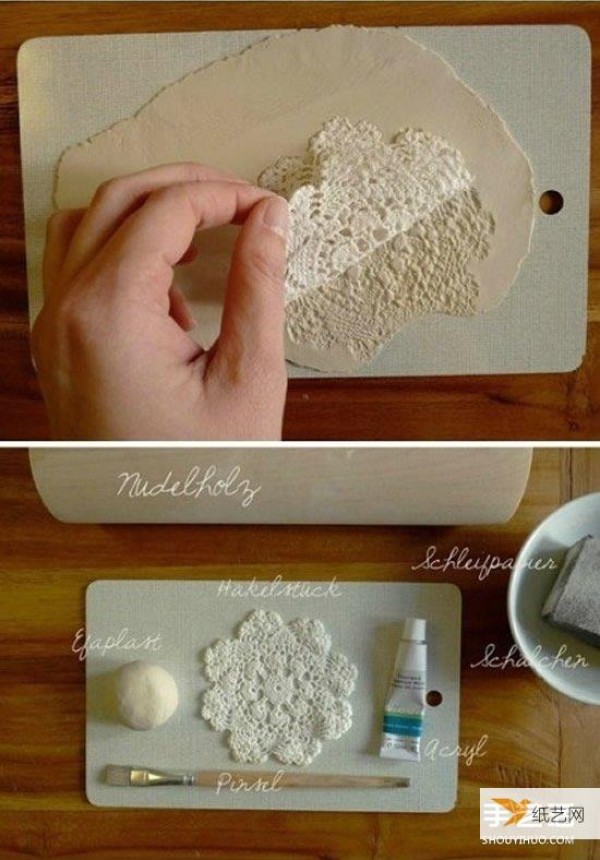 Tutorial on how to use soft clay to create a personalized and beautiful decorative plate