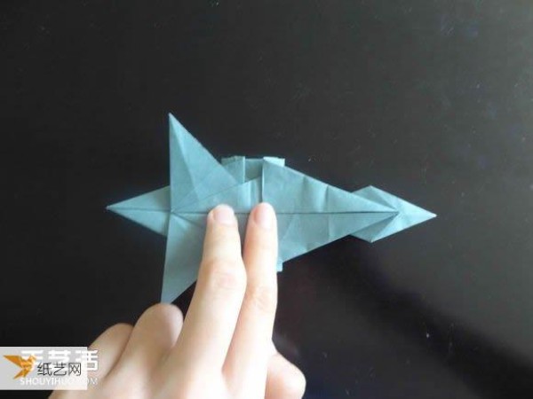 Western dragon with wings origami tutorial illustration