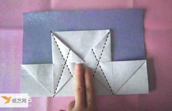 Simple illustration of a multi-layered wallet folded using origami