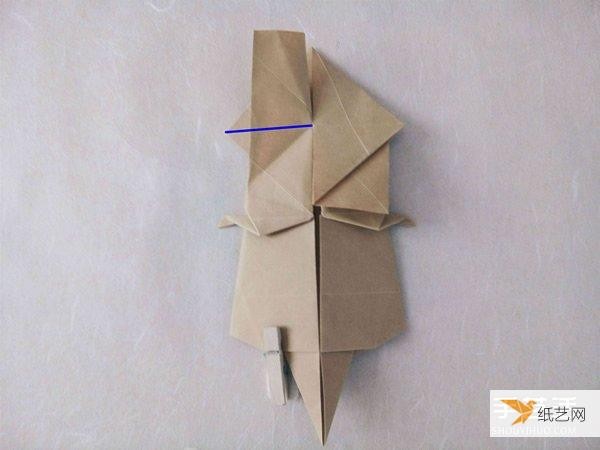 Tutorial on how to fold a very complicated standing three-dimensional paper rabbit