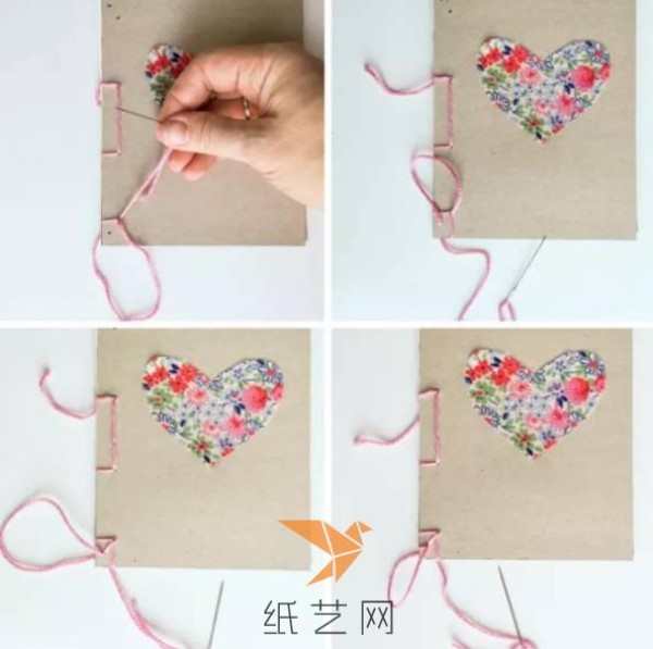 Tutorial on making handmade DIY heart-shaped cover book for Valentine’s Day gift