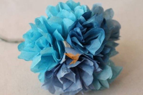 Illustrated tutorial for making handmade paper flowers from dyed cotton paper for Teachers' Day