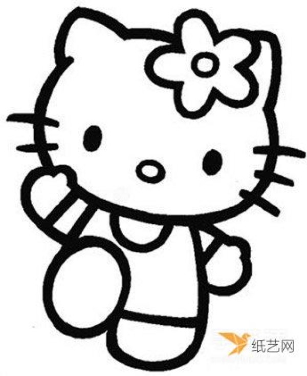 Super cute Hello Kitty simple drawing step-by-step picture tutorial