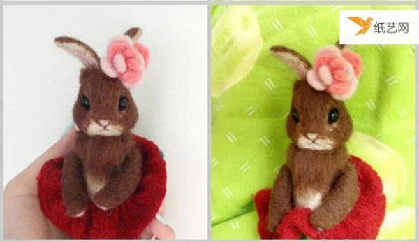 How to make a personalized plush rabbit wool felt method picture tutorial