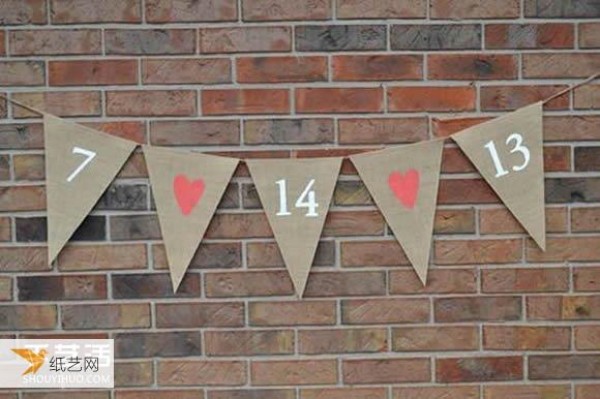 Pictures of handmade methods of hanging personalized flags for parties and festivals