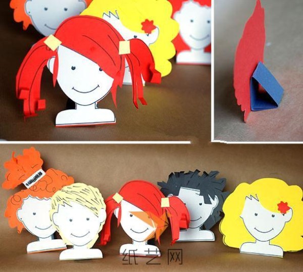 Cute handmade paper-cut portrait making tutorial for children