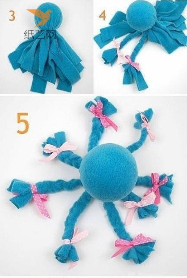 Fabric Art Tutorial Fabric Muppet Little Octopus DIY Making Tutorial