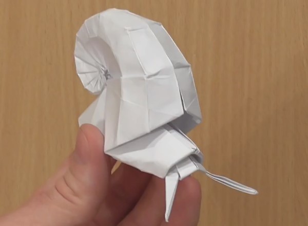 Origami video tutorial for super cool three-dimensional origami snail