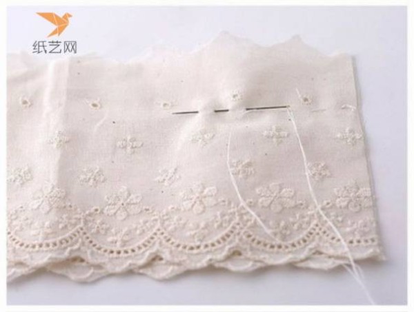 Fabric art tutorial Aesthetic style white embroidered bow decorative hairpin fabric art making tutorial