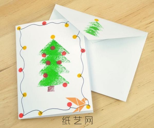 Very simple handmade Christmas tree Christmas greeting card tutorial