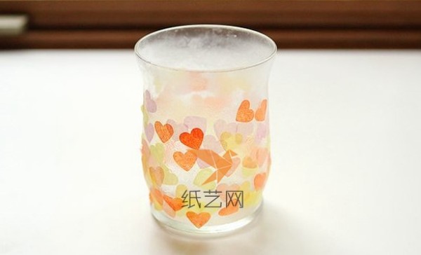 Use a printer to make cute tissue paper hearts to decorate candle cups