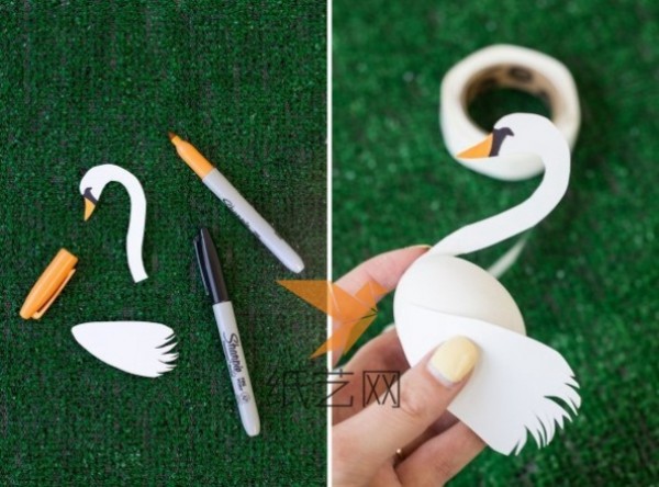 Paper carving swan handmade paper art production illustrated tutorial