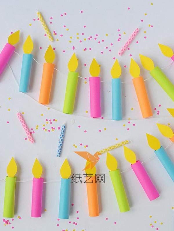 Birthday wishes! Illustrated tutorial on how to make simple paper art decoration for birthday candles