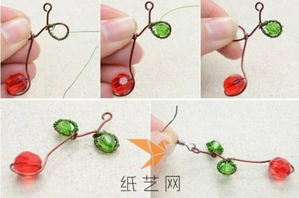 Tutorial on how to make exquisite wire-wound beaded earrings