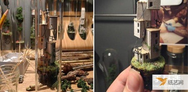 A world in which cardboard and tree branches are turned into treasure to create personalized glass test tubes