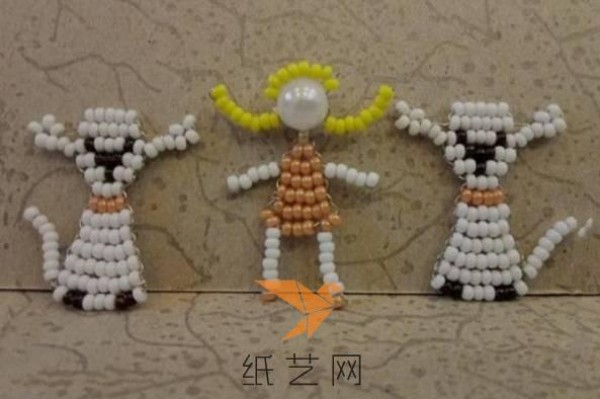 Cute beaded little girl and puppy handmade tutorial for kids