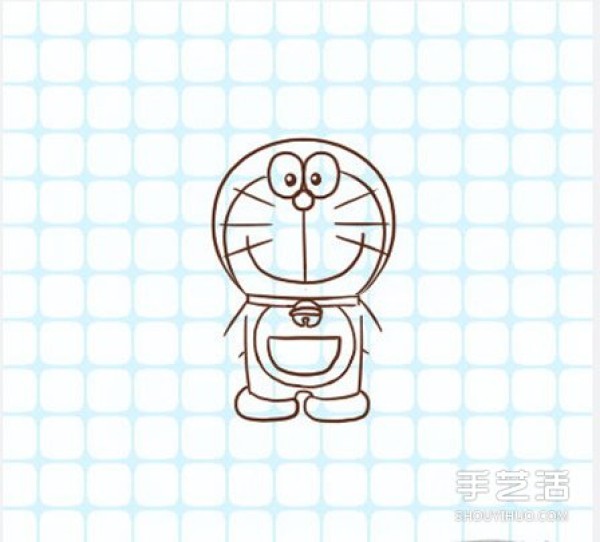 Colorful Doraemon simple drawing pictures with step-by-step illustrations