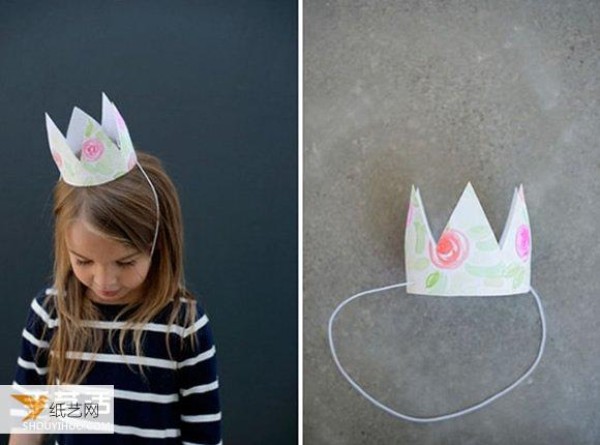 Illustration of how to make a birthday crown hat made by children