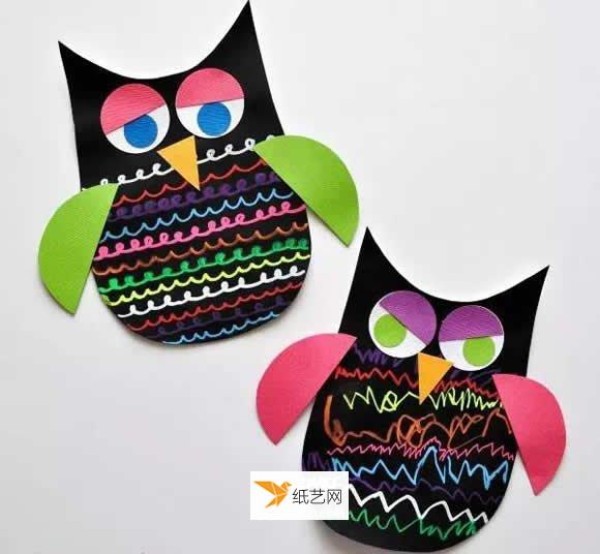 Kindergarten kids handmade grim owl