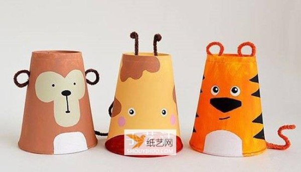 Make cute animals by hand using paper cups