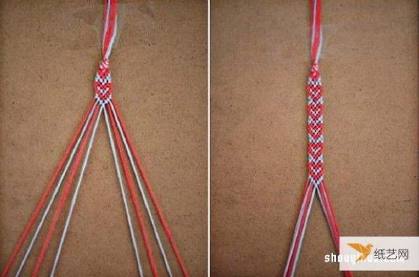 Sharing simple, fresh and personalized illustrations of how to weave love pattern hand ropes