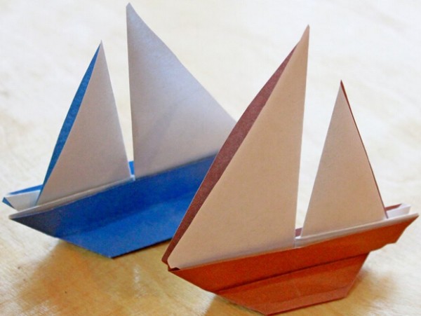 Simple origami handmade tutorial for childrens origami sailboat