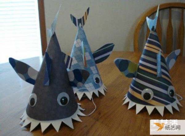 Tutorial on how to make homemade children’s shark hats for kindergarten children