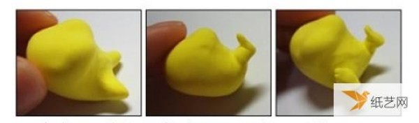 Illustrated tutorial on hand-making cute baby Pikachu from clay