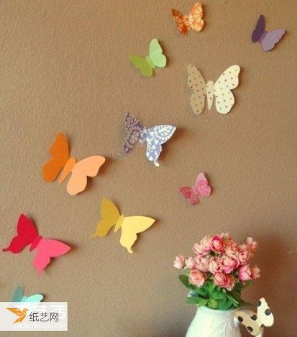 Very creative paper-cut butterflies, beautiful when pasted on walls or lampshades, etc.