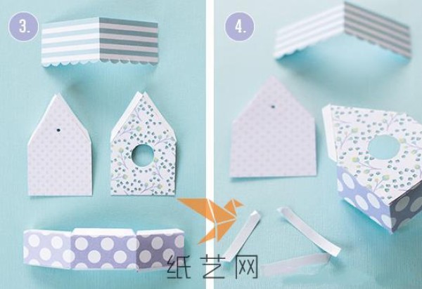 Cute simple paper craft small house New Year decoration making tutorial