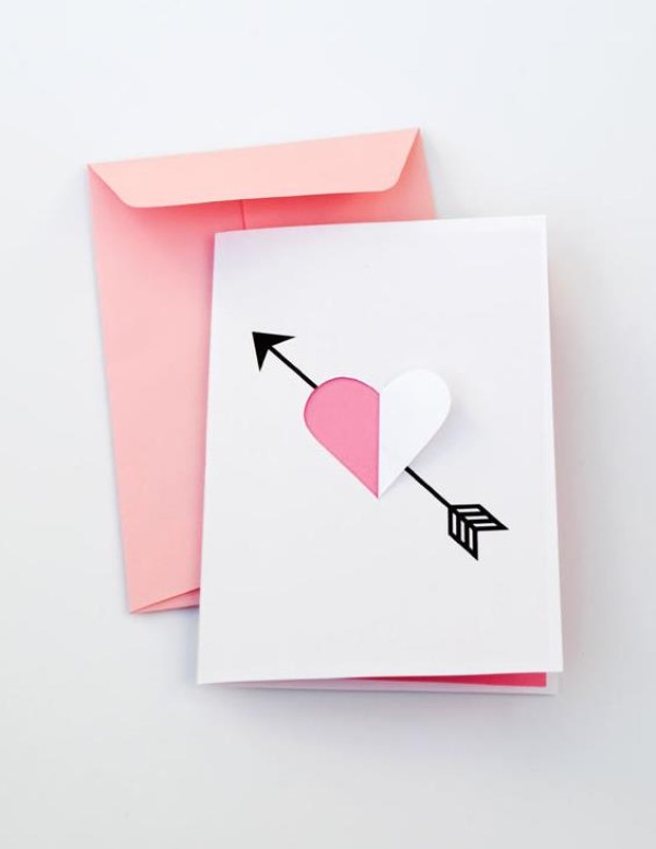 Simple and beautiful Cupid’s Arrow Valentine’s Day card making tutorial