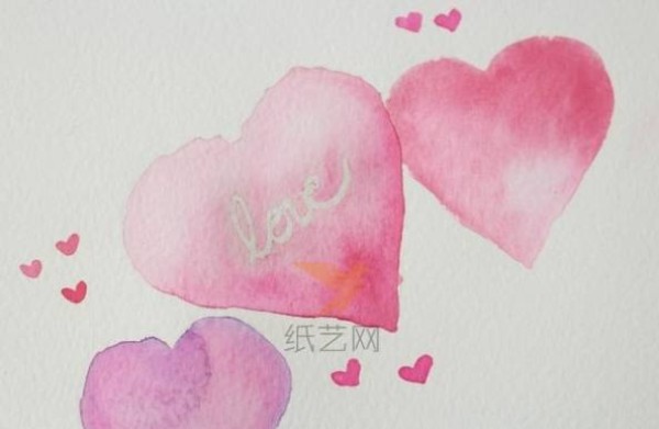 How to make handmade greeting cards with watercolor hearts for Valentines Day