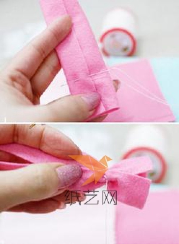 Tutorial on making sweet candy non-woven coin purse