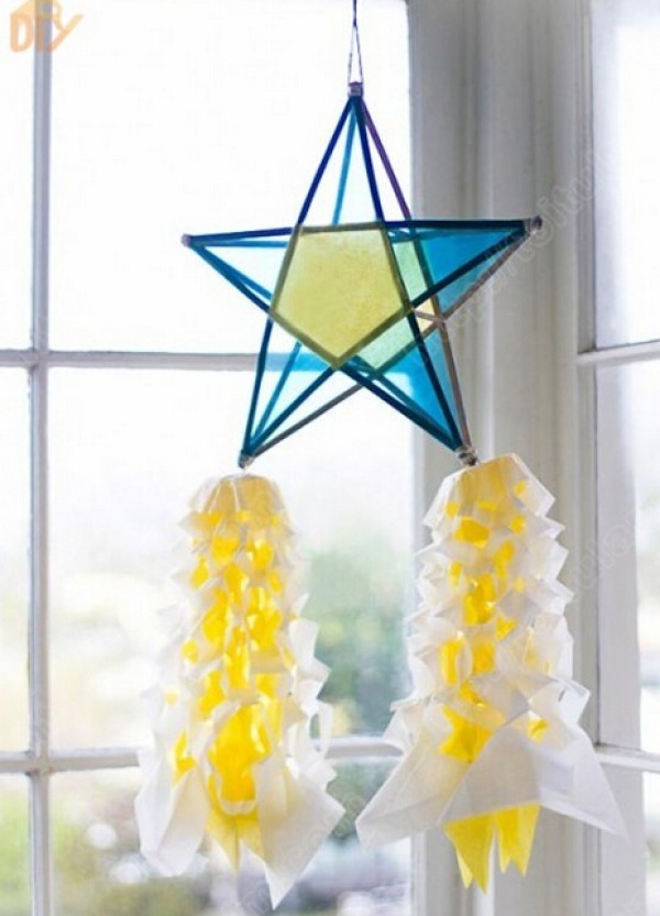 Tutorial on how to make a five-pointed star lantern